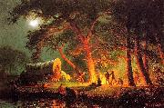 Albert Bierstadt Oregon Trail (Campfire) oil painting artist